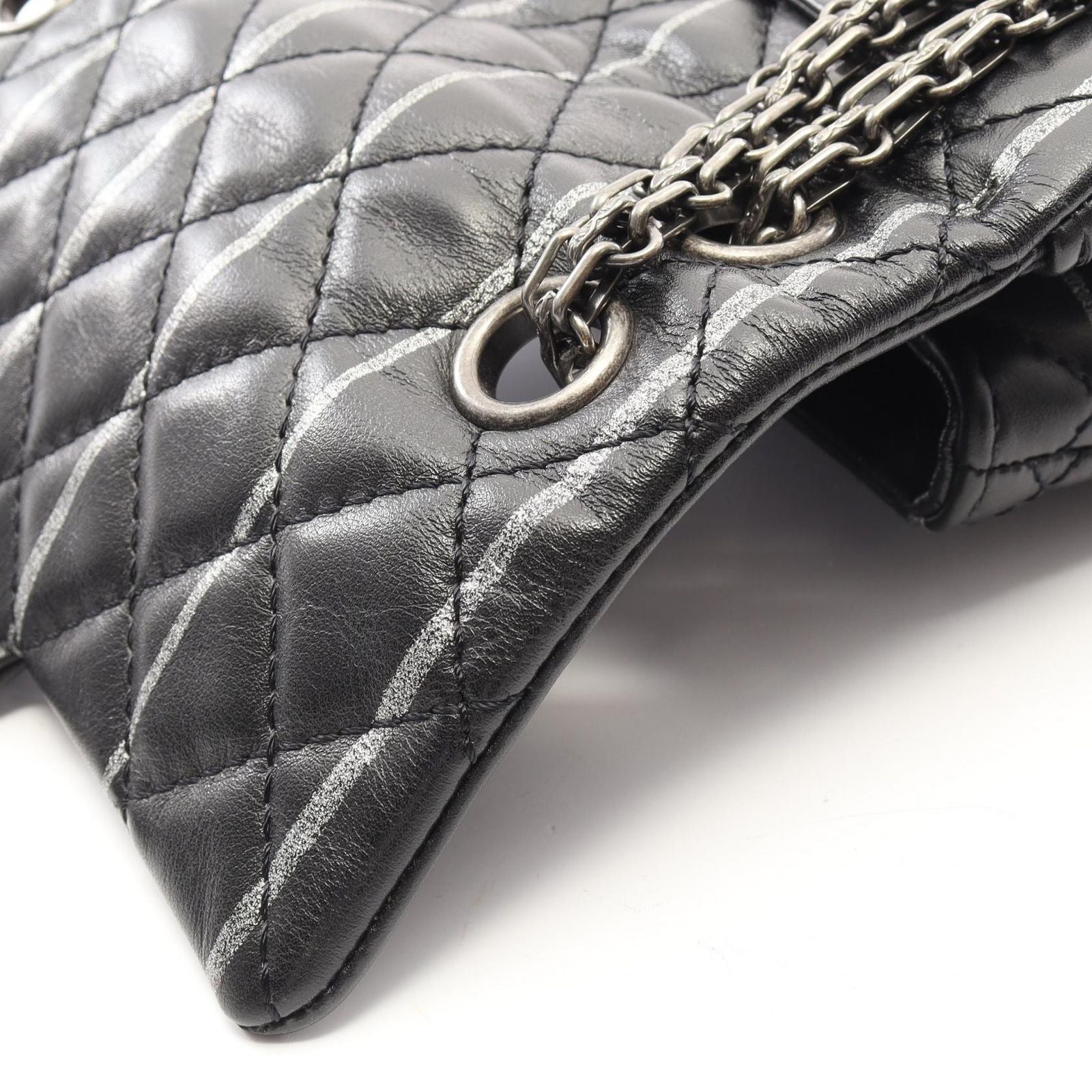 Chanel Shoulder Bag 2.55 Mini Quilted Black Lambskin Chain — view 8