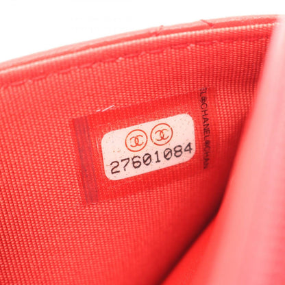 Chanel Shoulder Bag Quilted Camellia Red Lambskin Chain Wallet — view 5