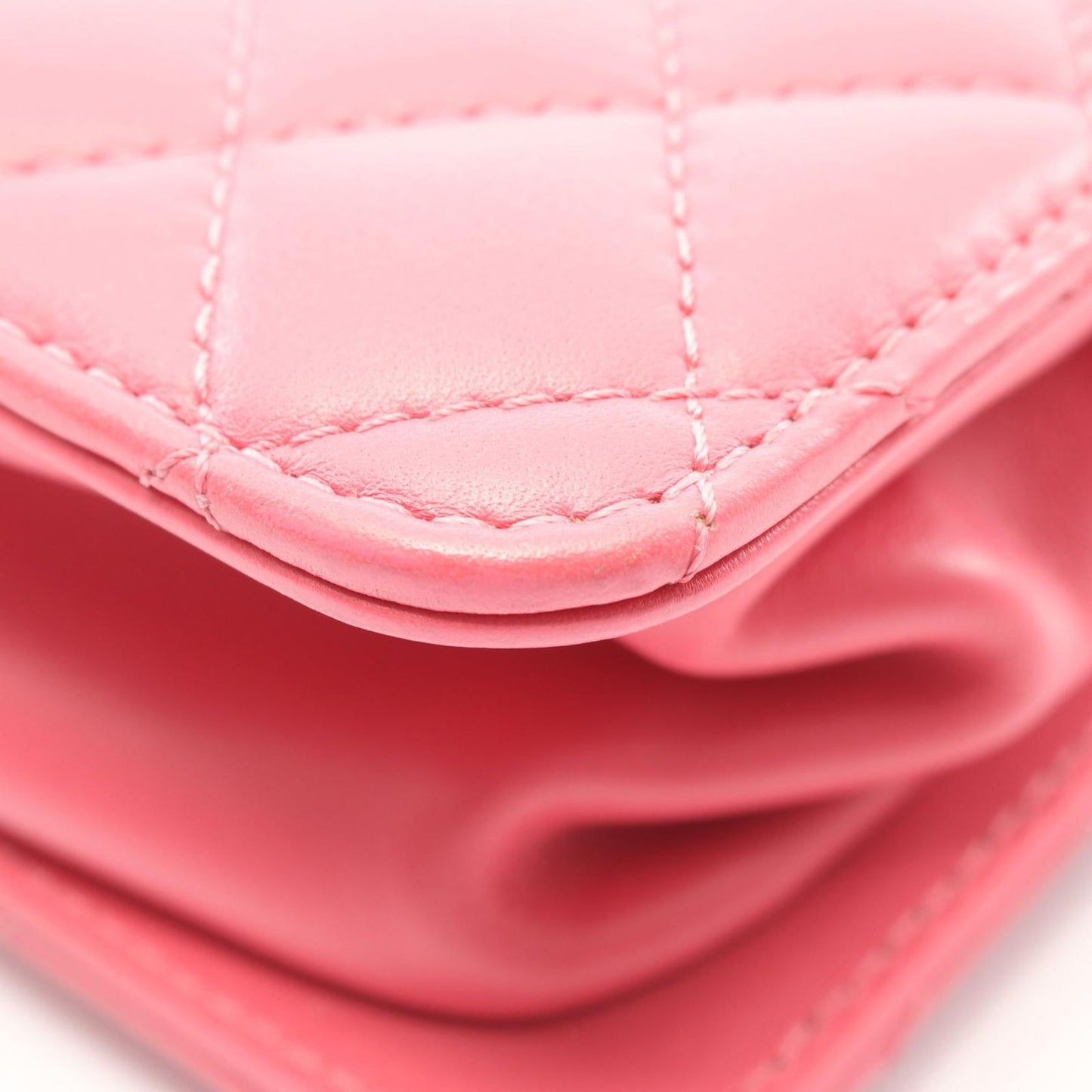 Chanel Shoulder Bag Quilted CC Logo Pink Lambskin Chain — view 6