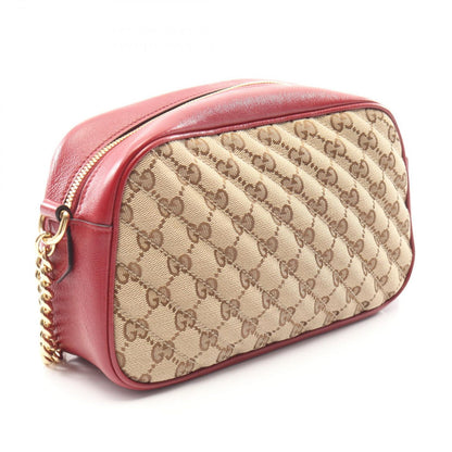 Gucci Shoulder Bag GG Marmont Canvas Beige Red — view 2