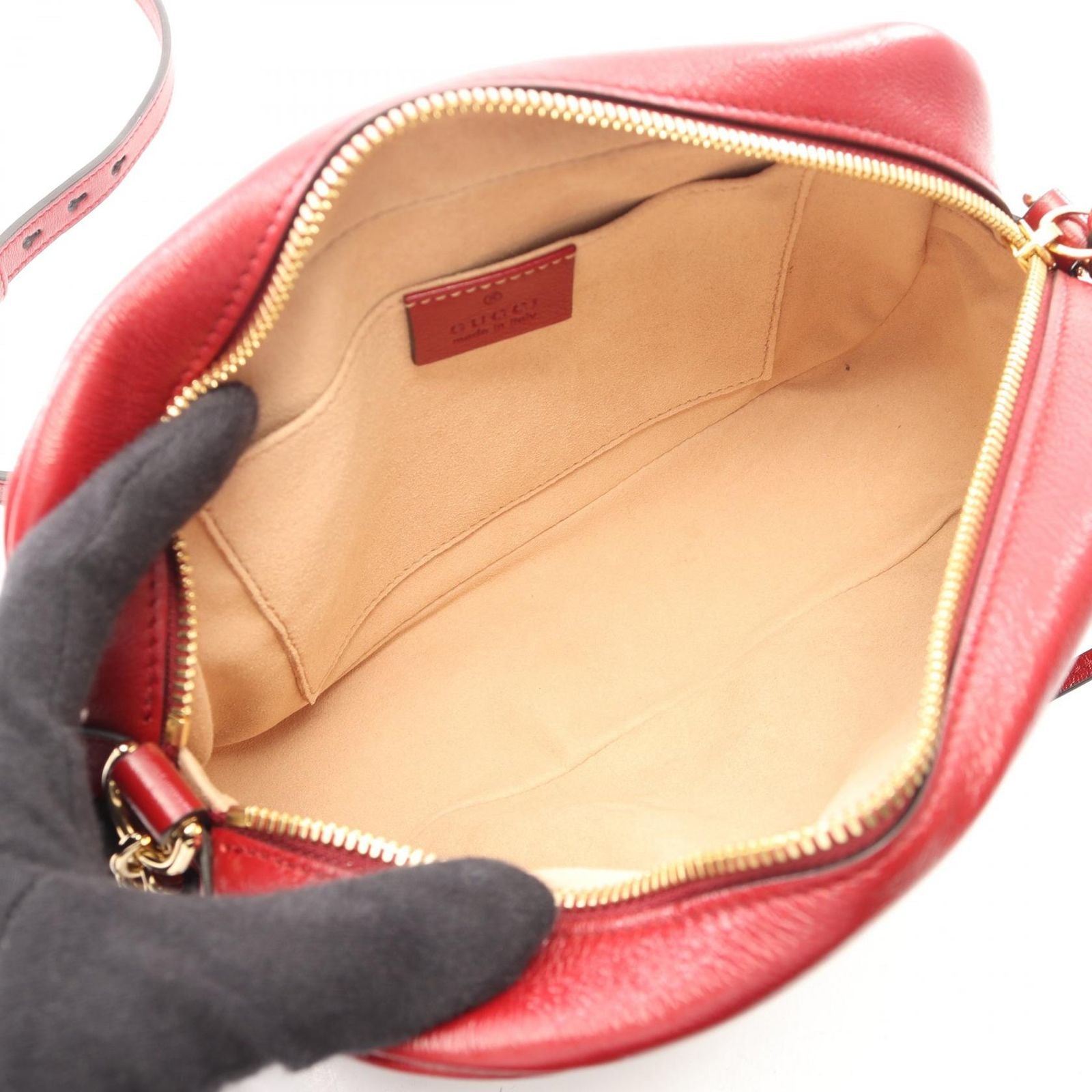 Gucci Shoulder Bag GG Marmont Canvas Beige Red — view 3