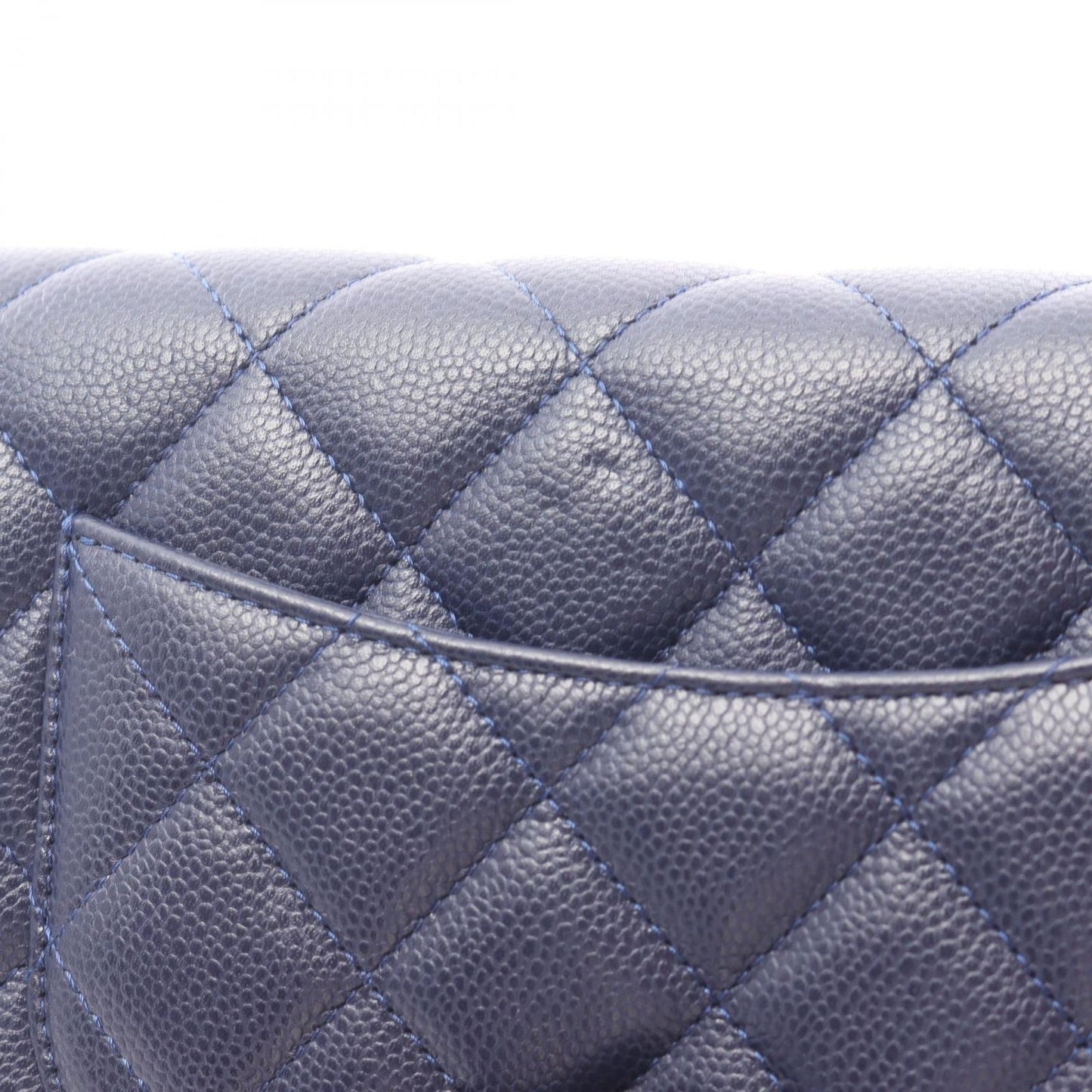 Chanel Shoulder Bag Quilted Navy Caviar Leather Chain Wallet — view 6