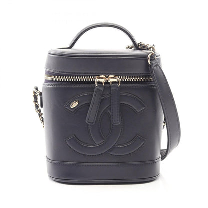 Chanel Handbag CC Logo 2-Way Navy Lambskin CC Vanity Chain