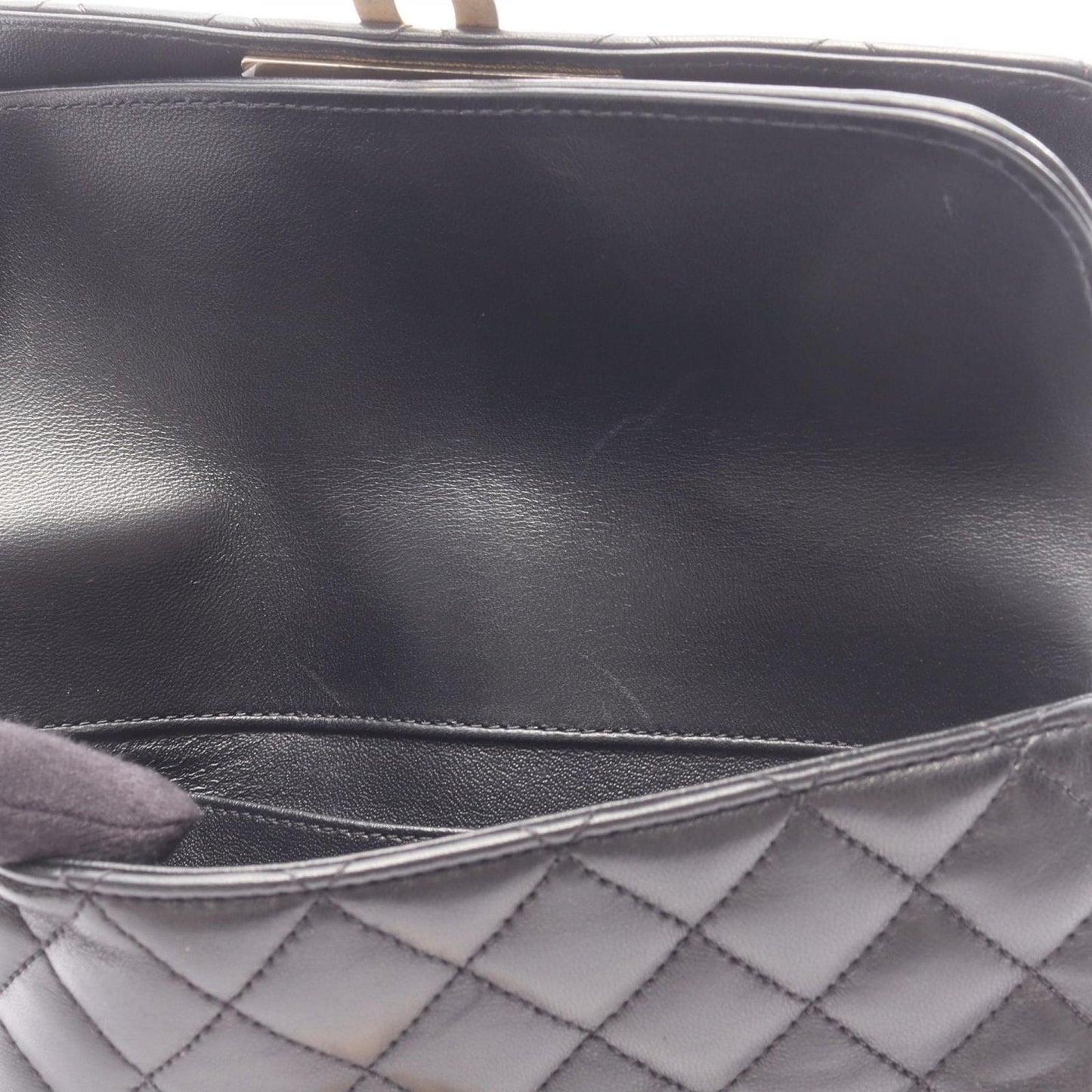 Chanel Shoulder Bag Quilted 2-Way Black Lambskin Chain — view 7