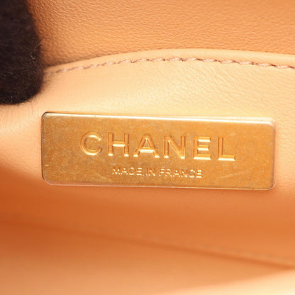 Chanel Shoulder Bag Quilted Top Handle 2-Way Pink Beige White Fabric Leather — view 4