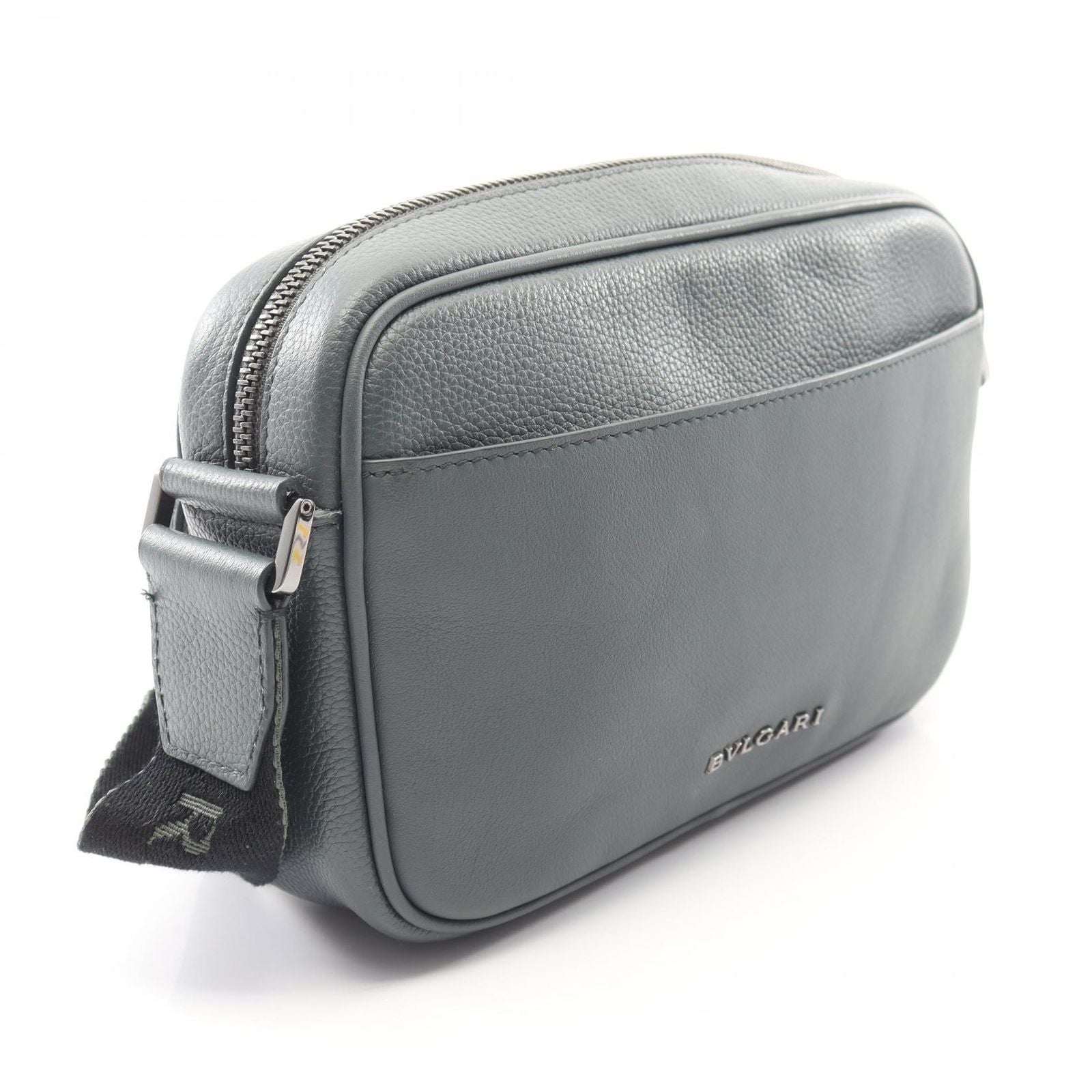 Bvlgari Shoulder Bag Man Gray Green Leather — view 2
