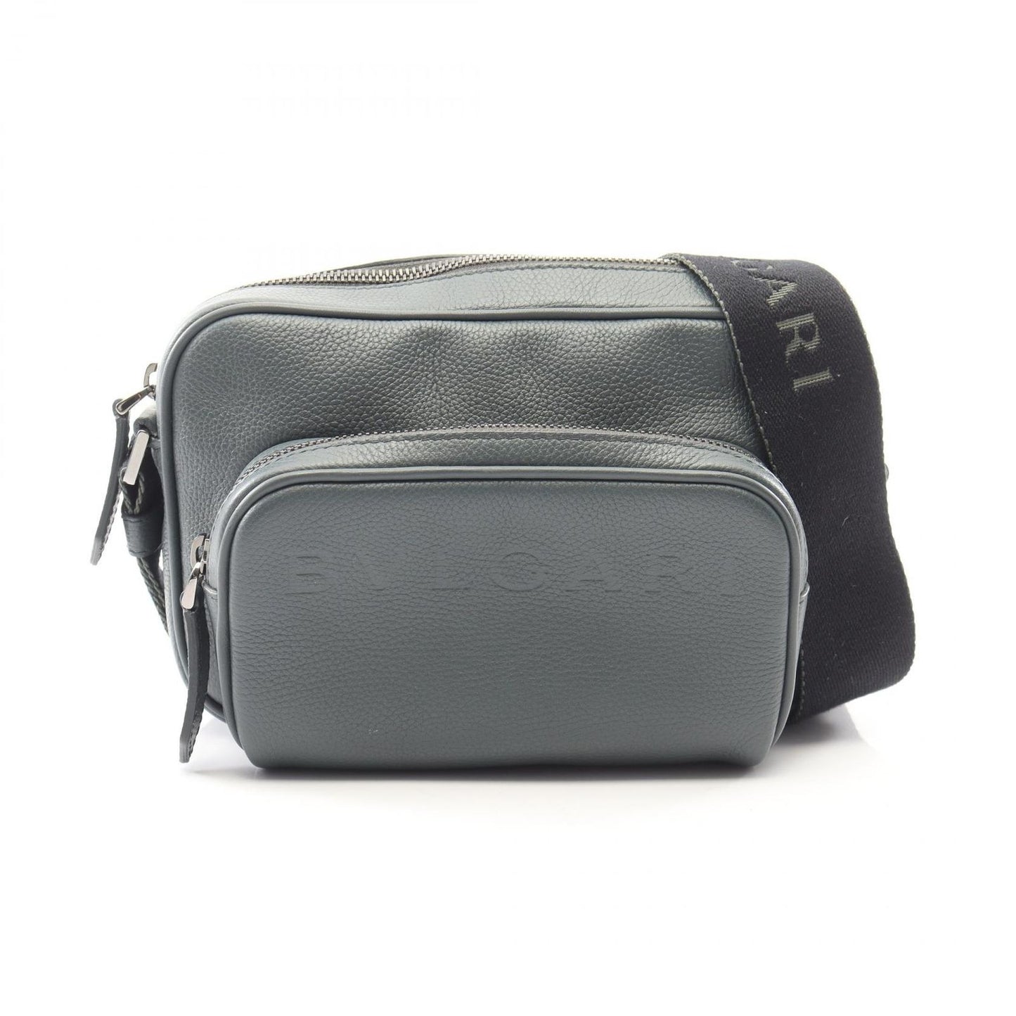 Bvlgari Shoulder Bag Man Gray Green Leather