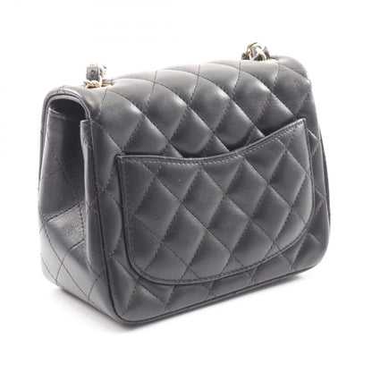 Chanel Shoulder Bag Mini Quilted Black Lambskin Chain — view 2
