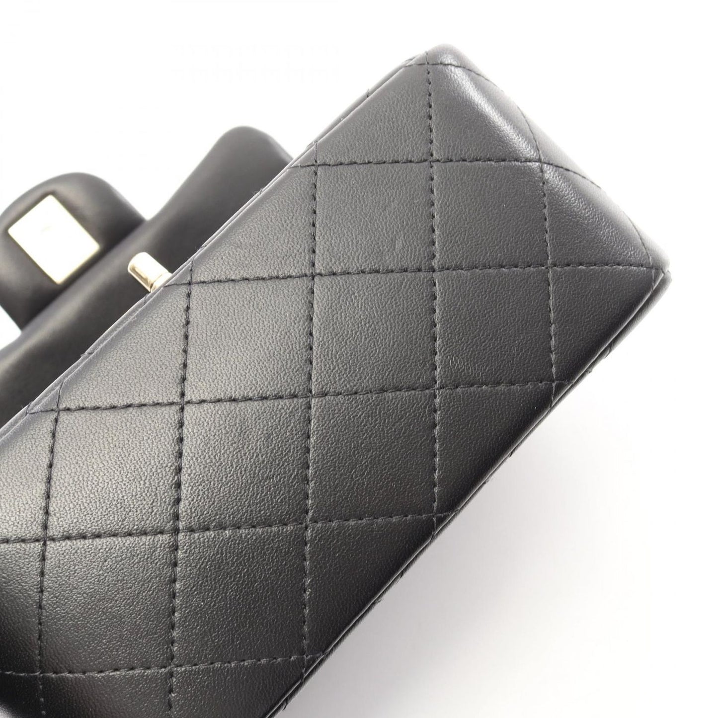 Chanel Shoulder Bag Mini Quilted Black Lambskin Chain — view 7