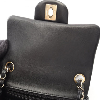 Chanel Shoulder Bag Mini Quilted Black Lambskin Chain — view 6