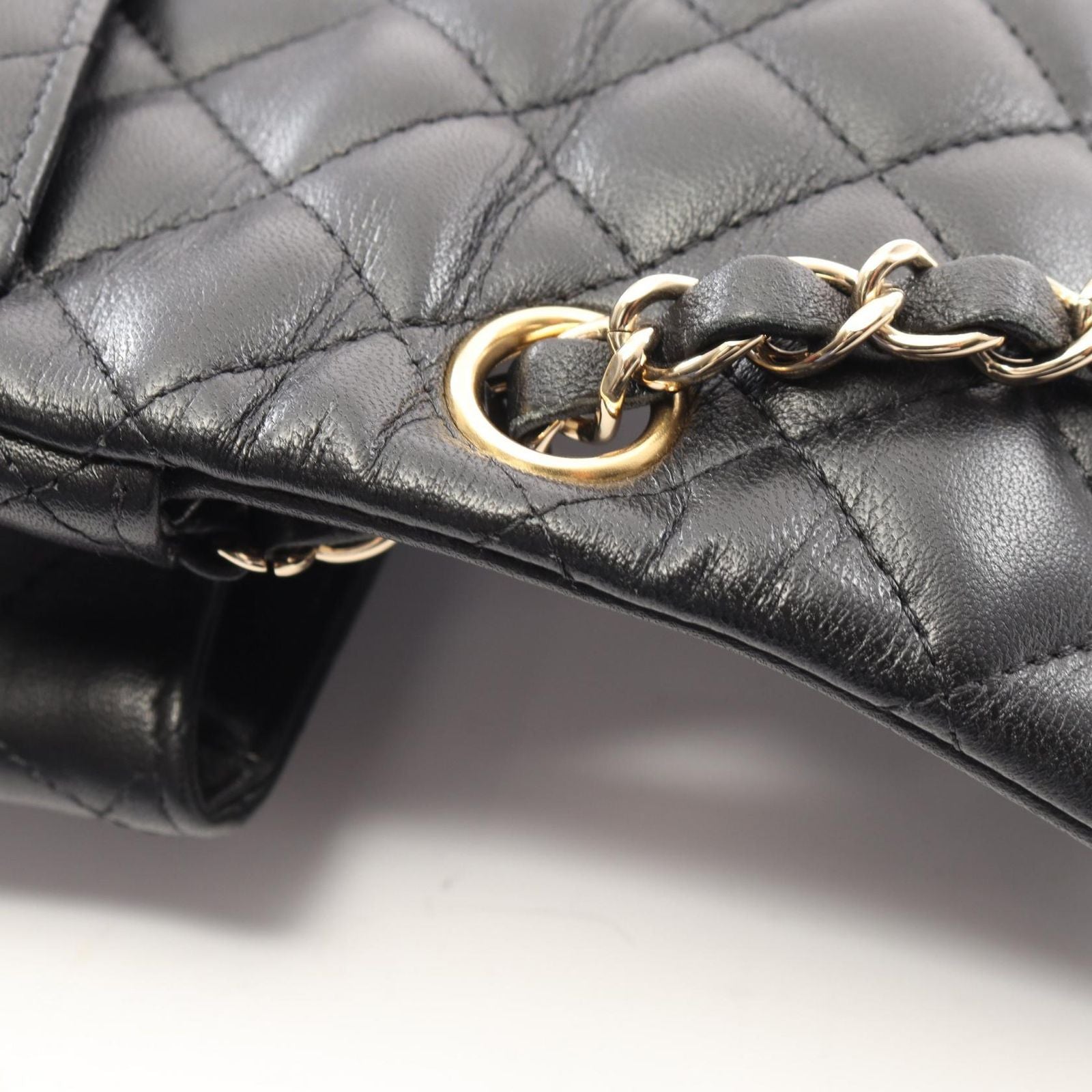 Chanel Shoulder Bag Mini Quilted Black Lambskin Chain — view 9
