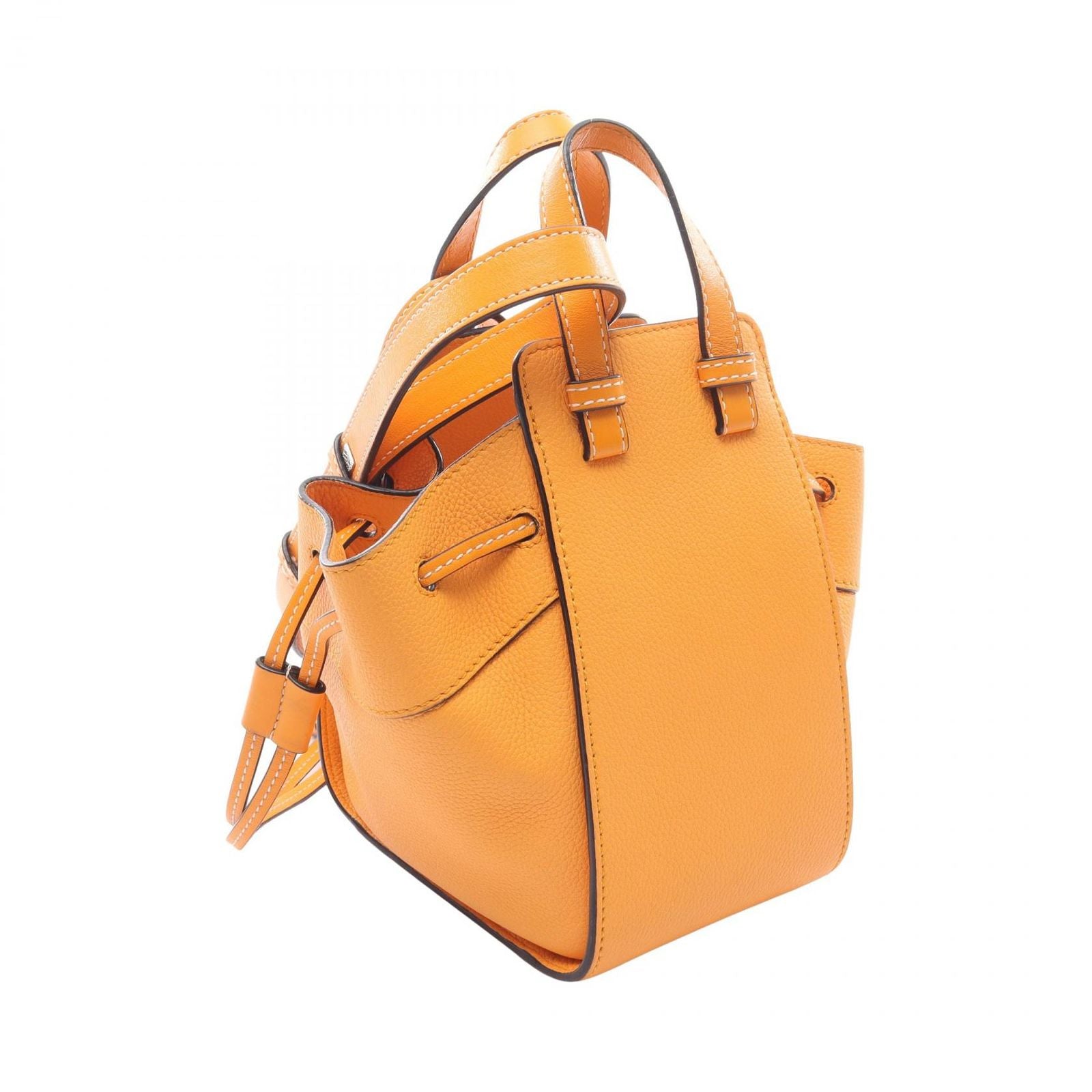 Loewe Handbag Hammock Drawstring Bag Mini 2-Way Orange Leather — view 2