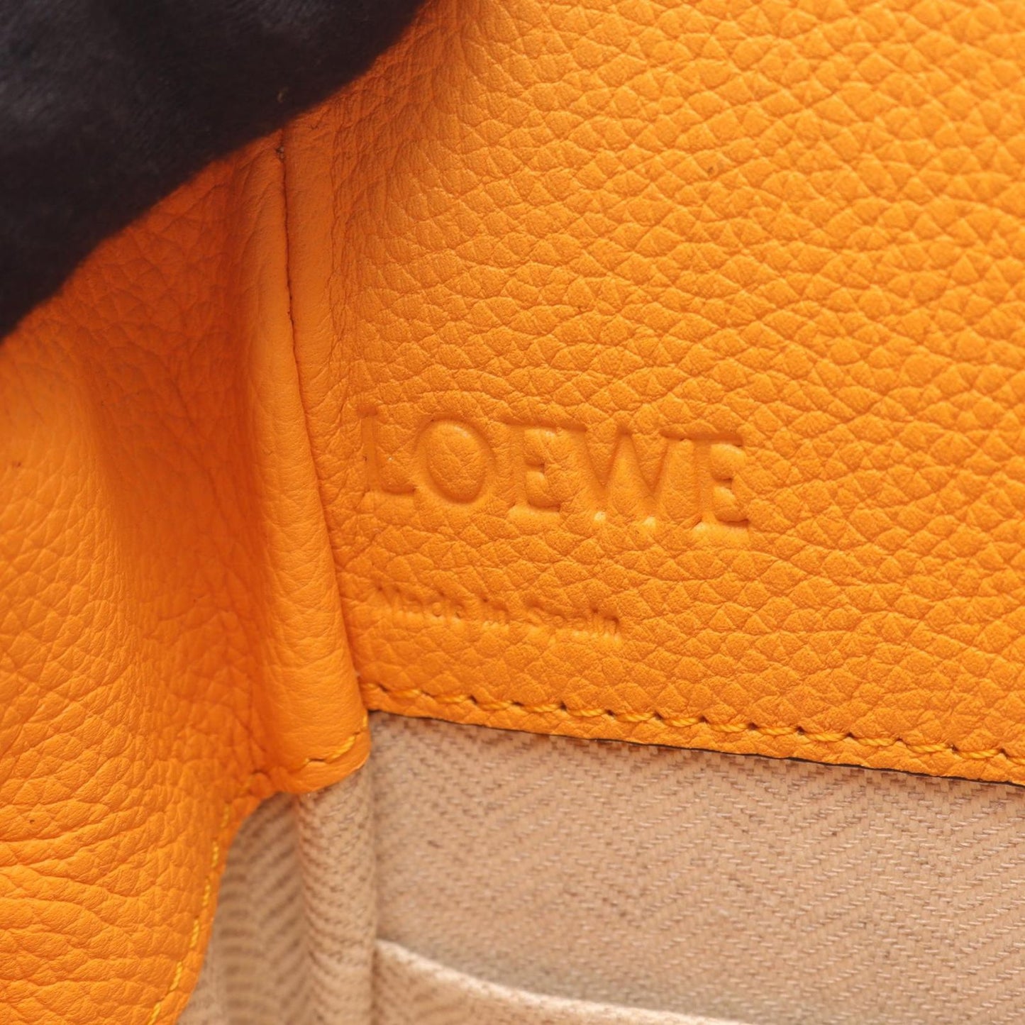 Loewe Handbag Hammock Drawstring Bag Mini 2-Way Orange Leather — view 4