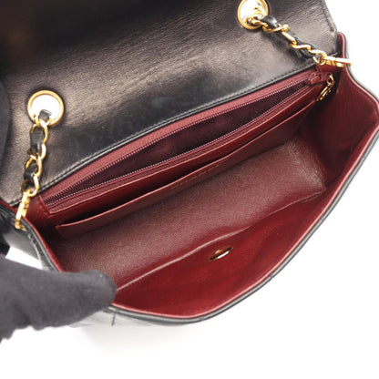 Chanel Shoulder Bag Quilted Diana Flap Black Lambskin Chain — view 3