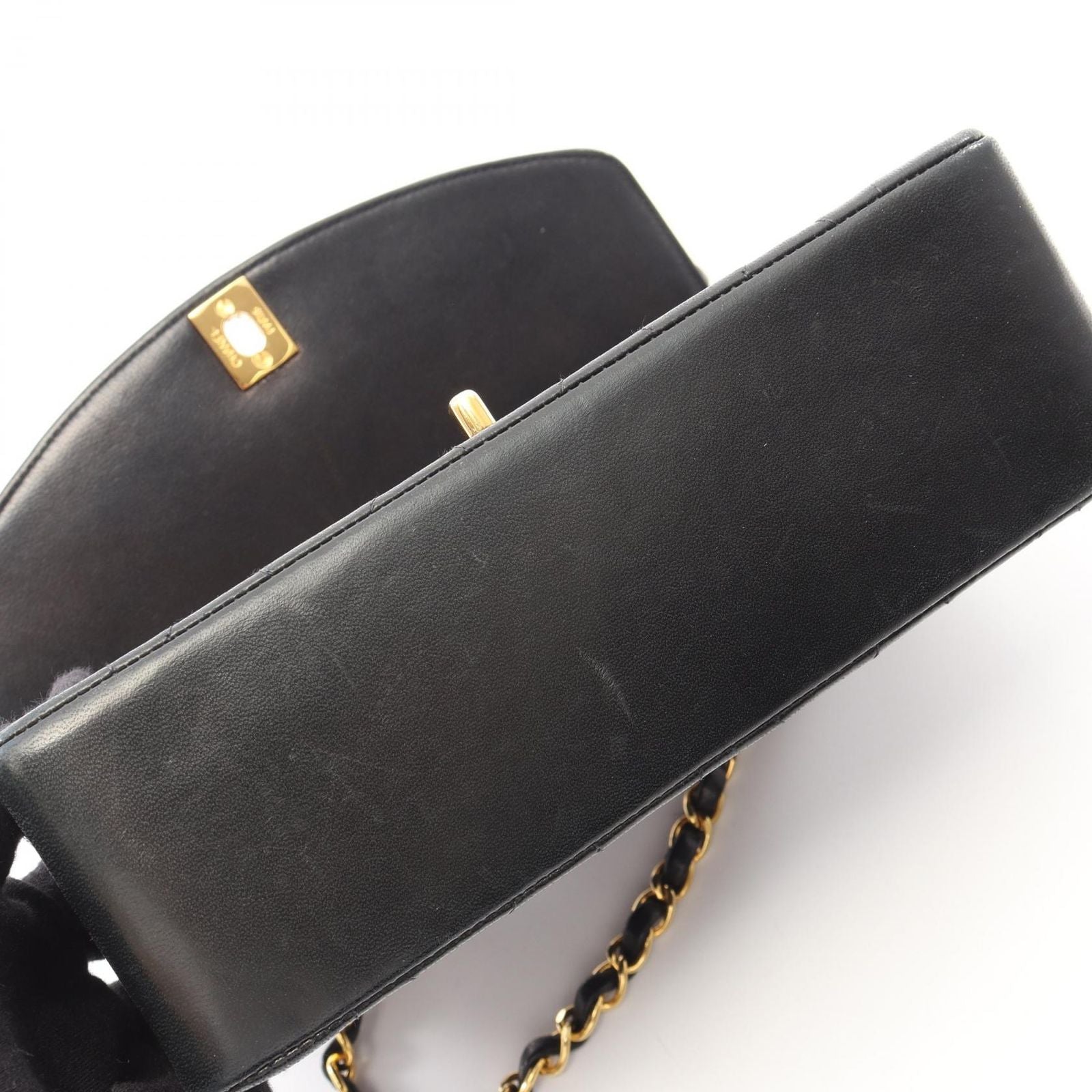Chanel Shoulder Bag Quilted Diana Flap Black Lambskin Chain — view 9