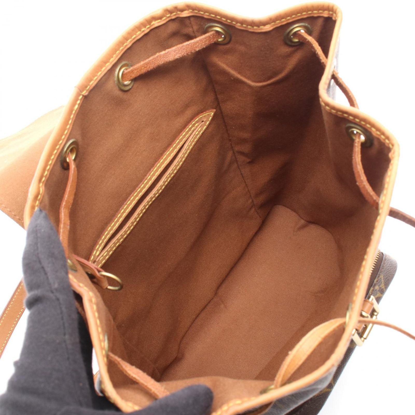 Louis Vuitton Backpack Montsouris MM Canvas Leather — view 3