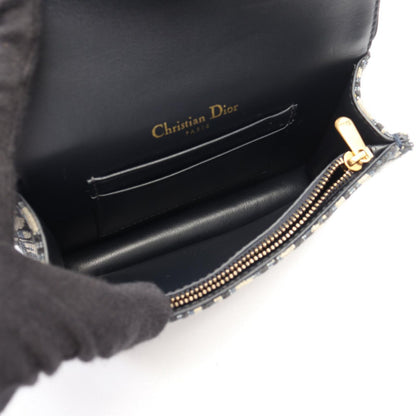 Dior Waist Bag Saddle White Jacquard Navy Canvas Leather — view 3