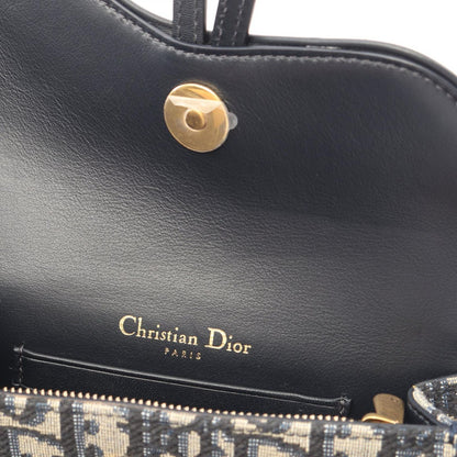 Dior Waist Bag Saddle White Jacquard Navy Canvas Leather — view 5