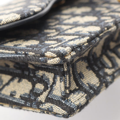 Dior Waist Bag Saddle White Jacquard Navy Canvas Leather — view 8