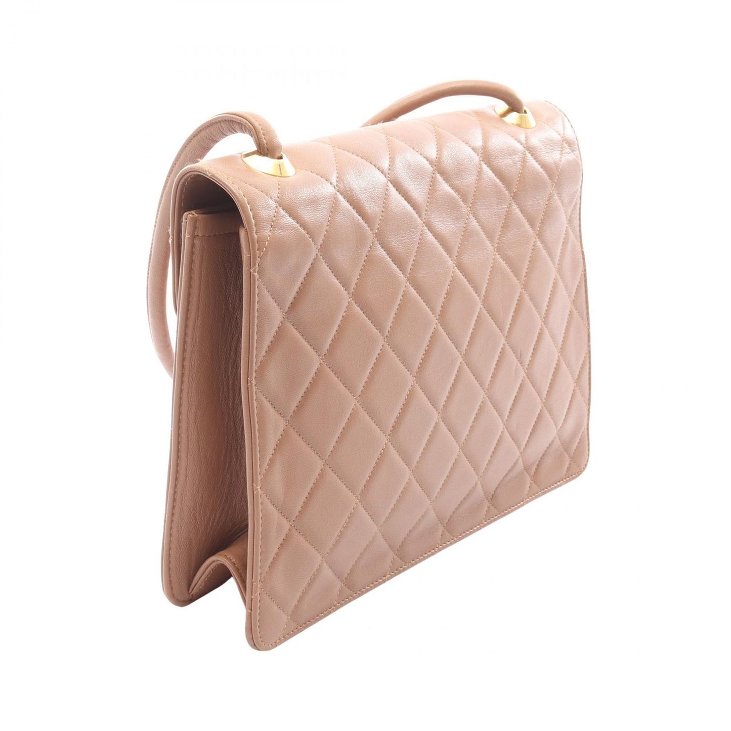 Chanel Shoulder Bag Quilted Brown Lambskin — view 2