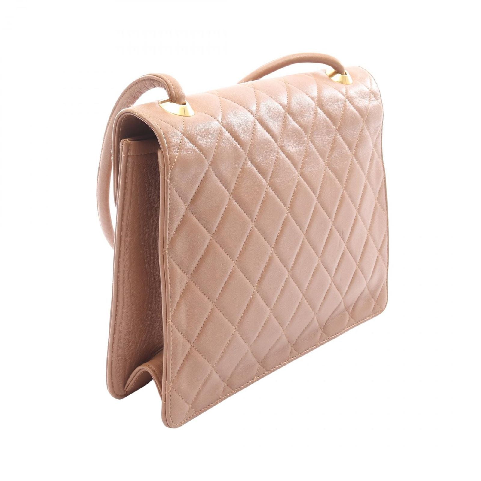 Chanel Shoulder Bag Quilted Brown Lambskin — view 2