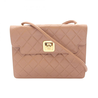 Chanel Shoulder Bag Quilted Brown Lambskin