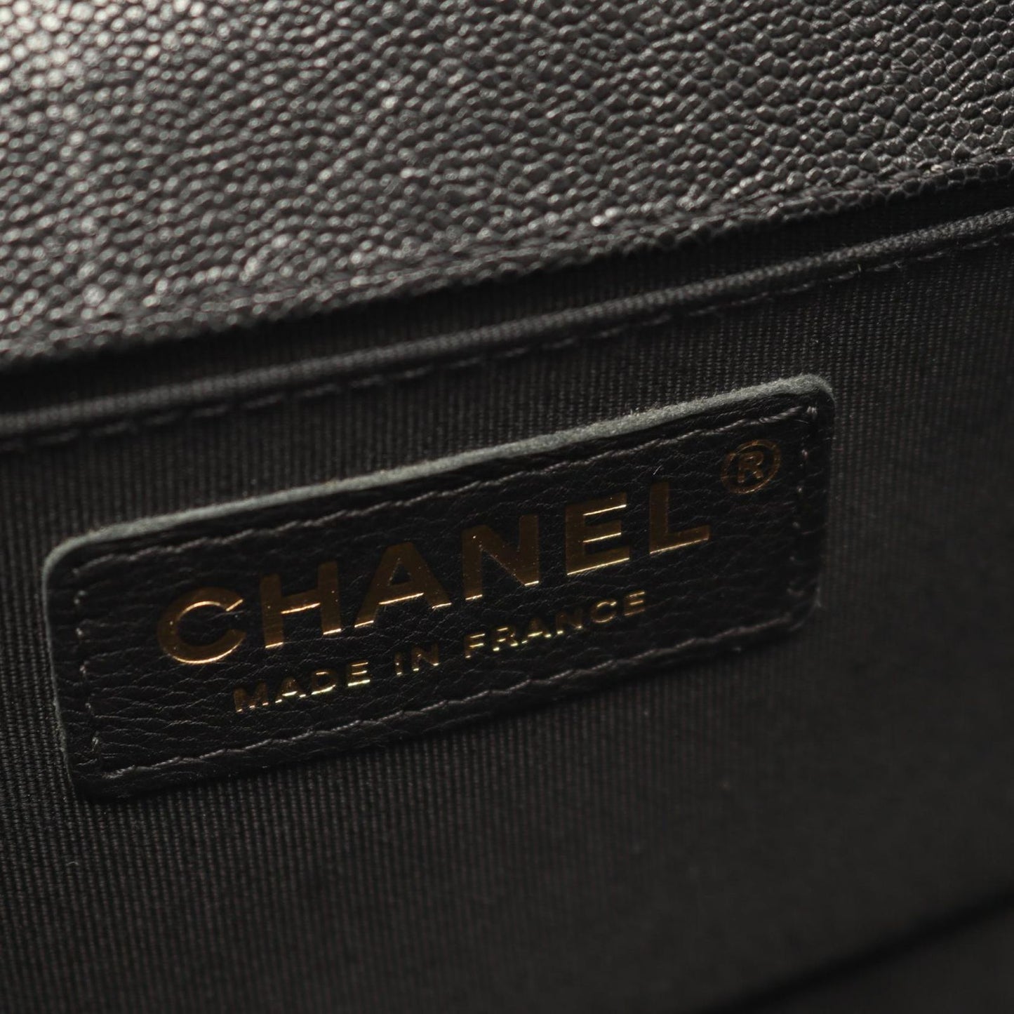 Chanel Shoulder Bag Small Black Caviar Leather Stitch Chain — view 4