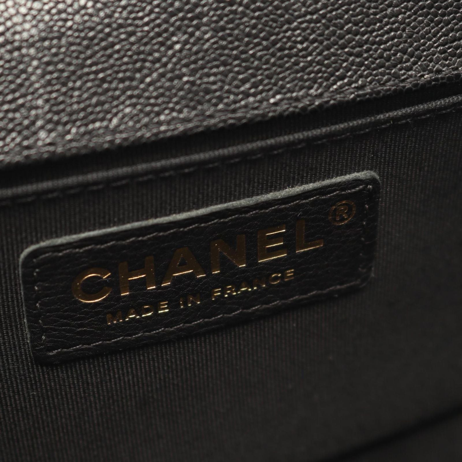 Chanel Shoulder Bag Small Black Caviar Leather Stitch Chain — view 4