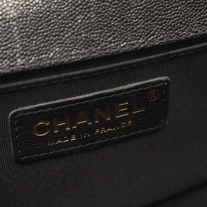 Chanel Shoulder Bag Small Black Caviar Leather Stitch Chain — view 4