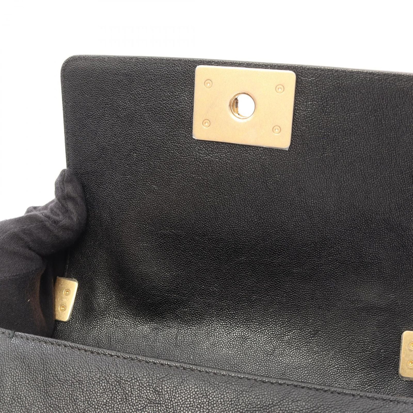 Chanel Shoulder Bag Small Black Caviar Leather Stitch Chain — view 6