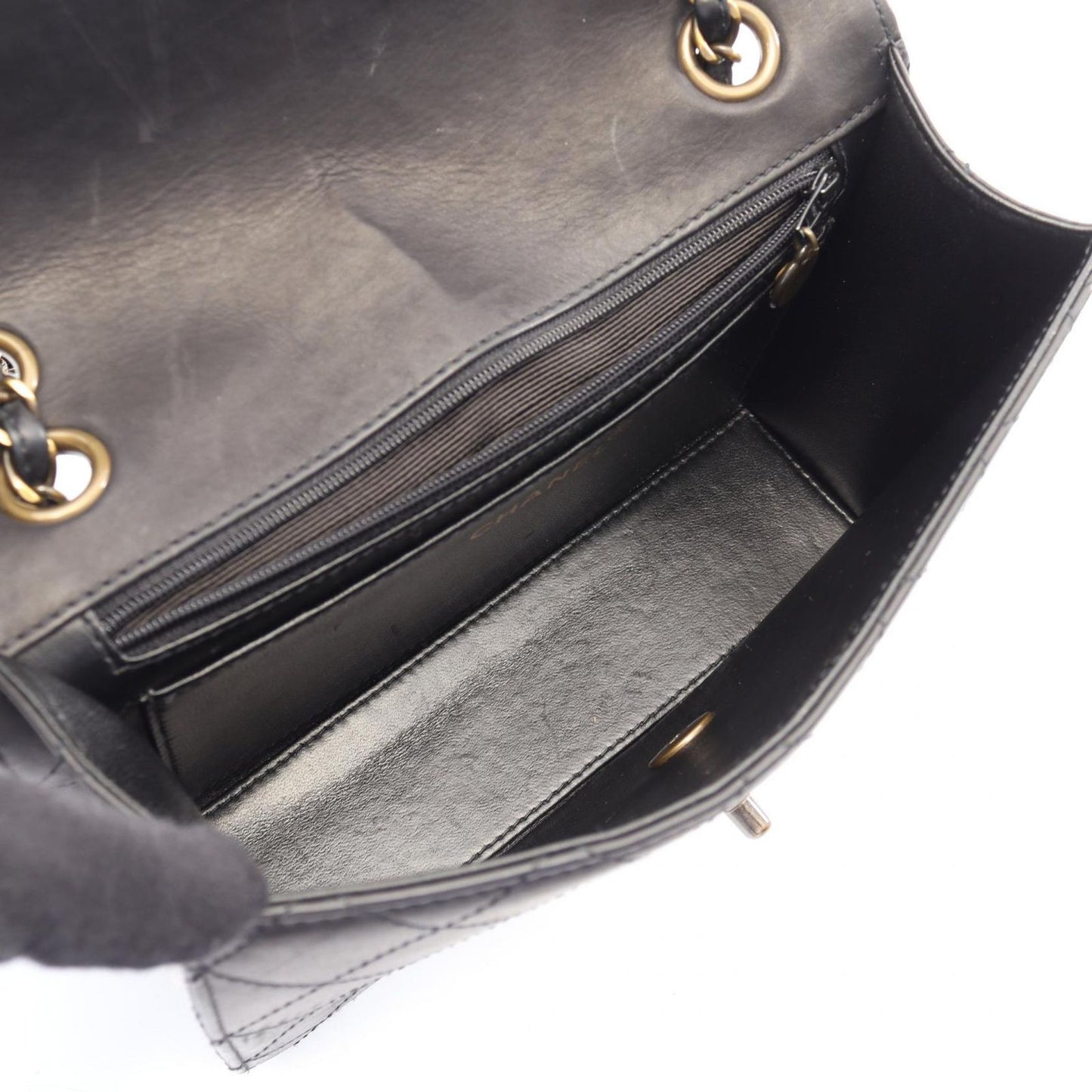 Chanel Shoulder Bag Quilted Black Lambskin Chain — view 3