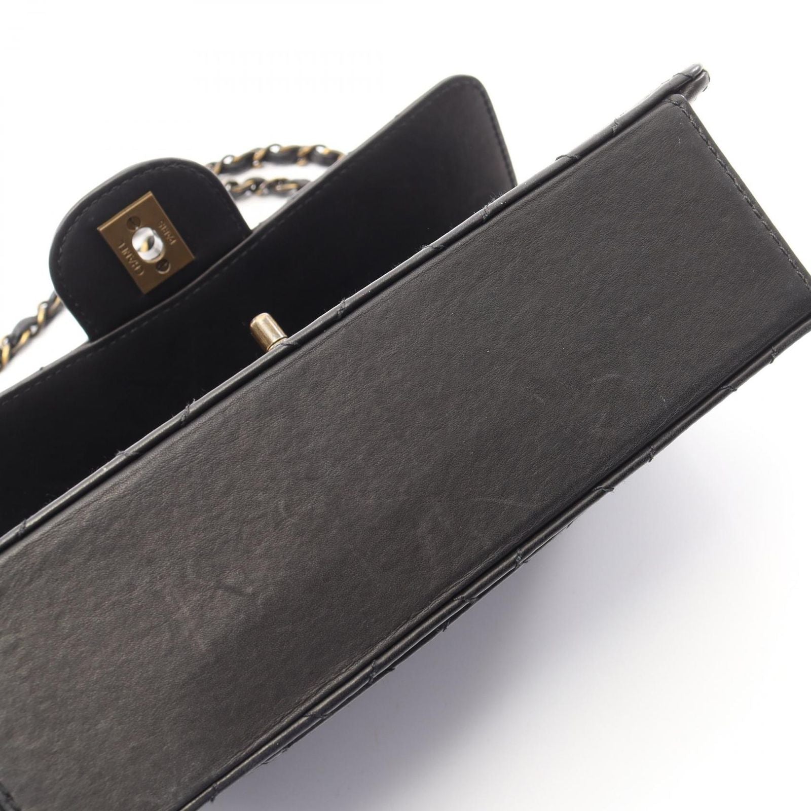 Chanel Shoulder Bag Quilted Black Lambskin Chain — view 8