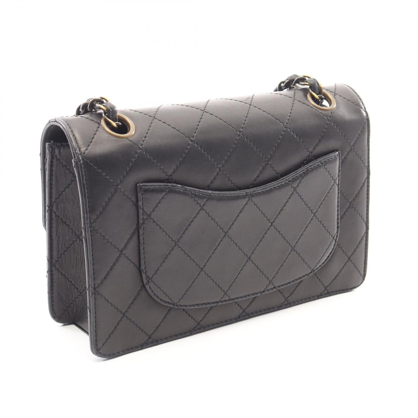 Chanel Shoulder Bag Quilted Black Lambskin Chain — view 2