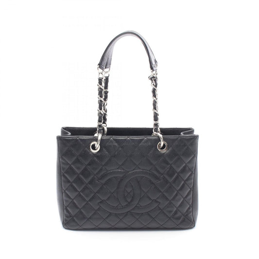 Chanel Tote Quilted Grand Shopping GST Black Caviar Leather Chain