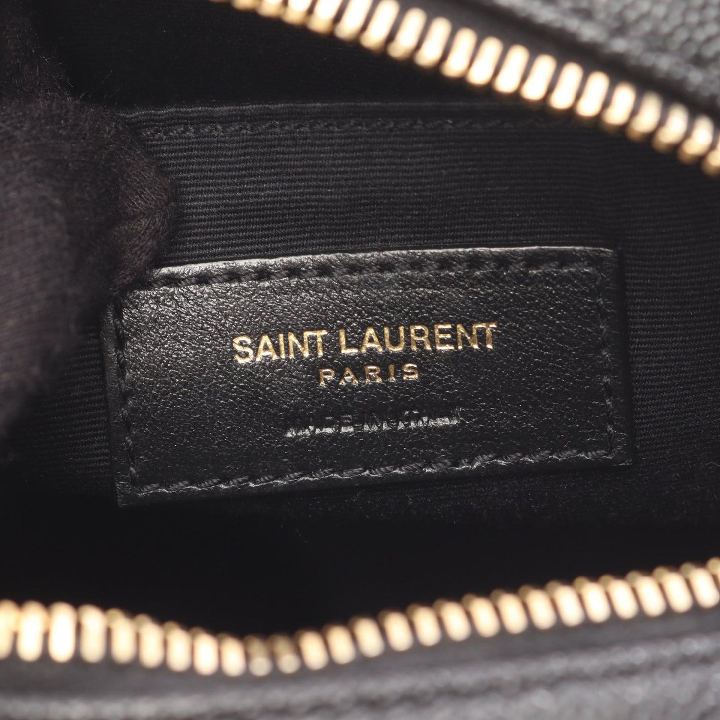 Saint Laurent Paris Shoulder Bag Vinyl Monogram Black Leather Chain — view 4