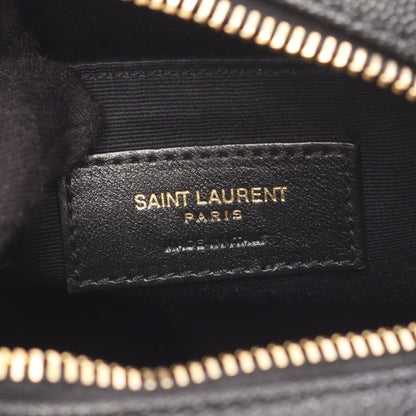 Saint Laurent Paris Shoulder Bag Vinyl Monogram Black Leather Chain — view 4