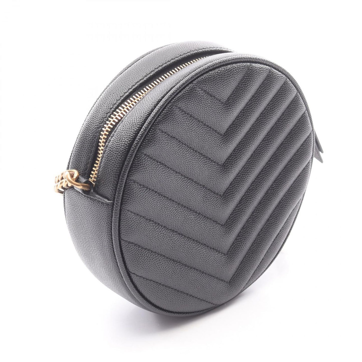 Saint Laurent Paris Shoulder Bag Vinyl Monogram Black Leather Chain — view 2