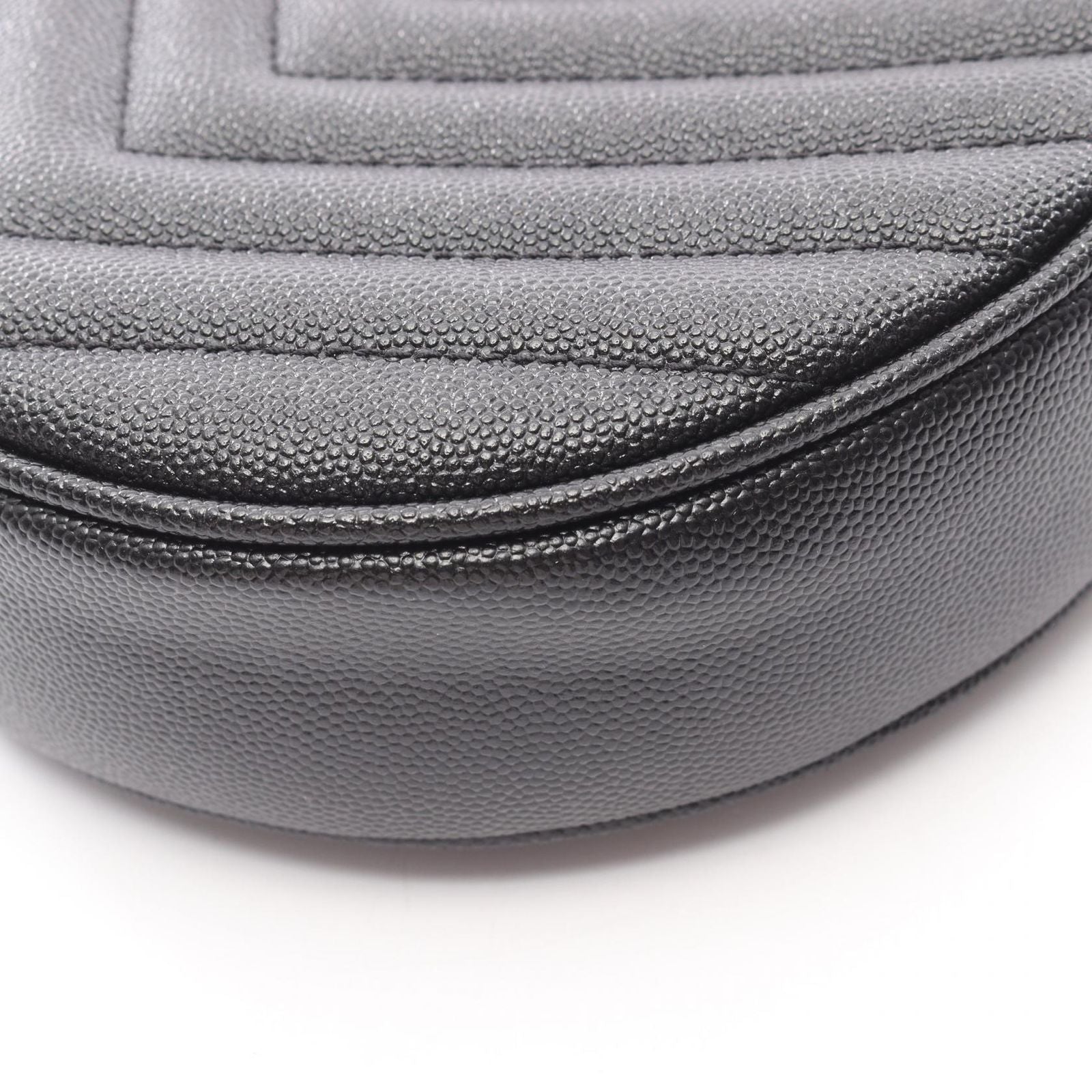 Saint Laurent Paris Shoulder Bag Vinyl Monogram Black Leather Chain — view 5