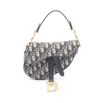 Dior Saddle Bag Mini Oblique Peacock Navy Canvas Leather