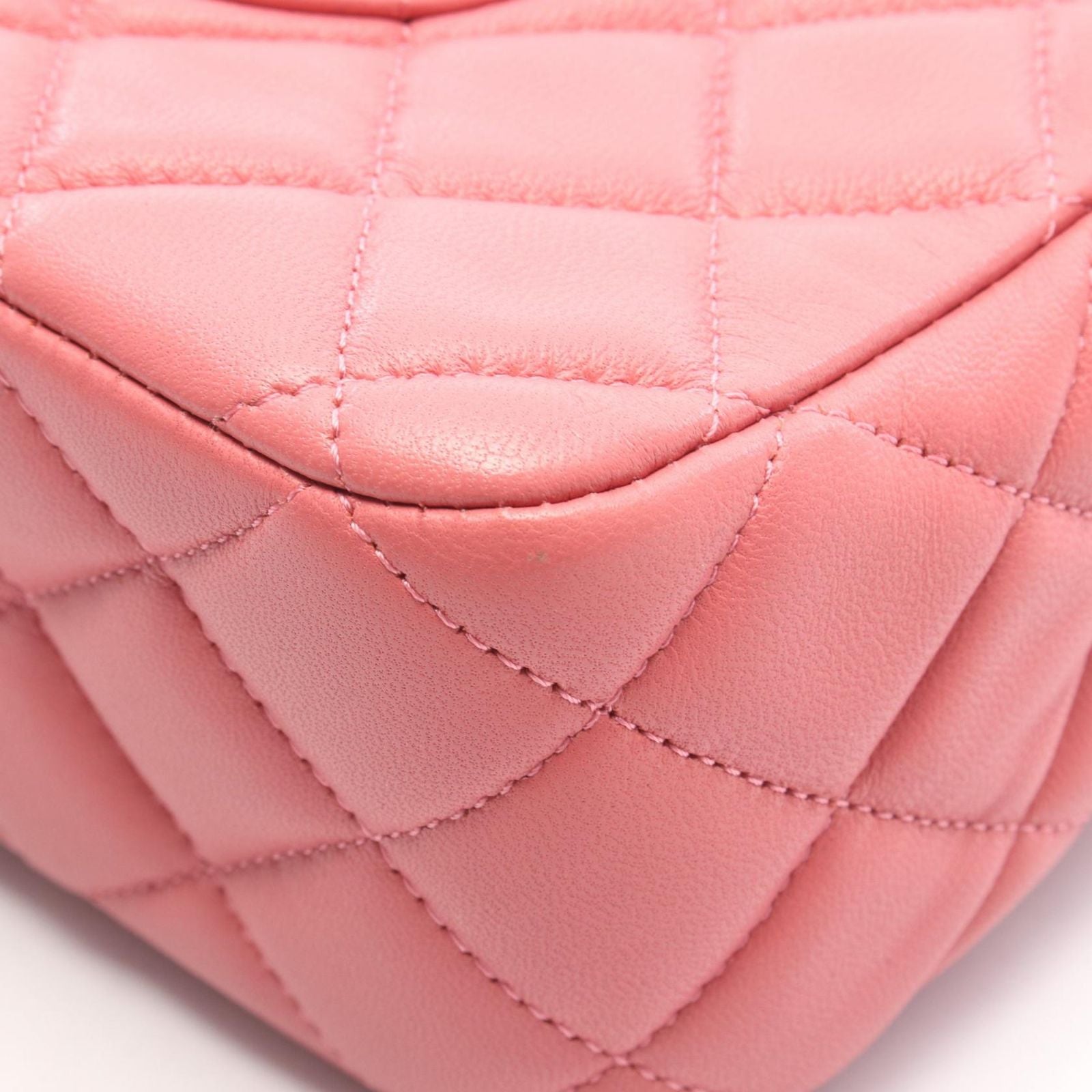 Chanel Shoulder Bag Quilted Single Flap Pink Leather Chain — view 9