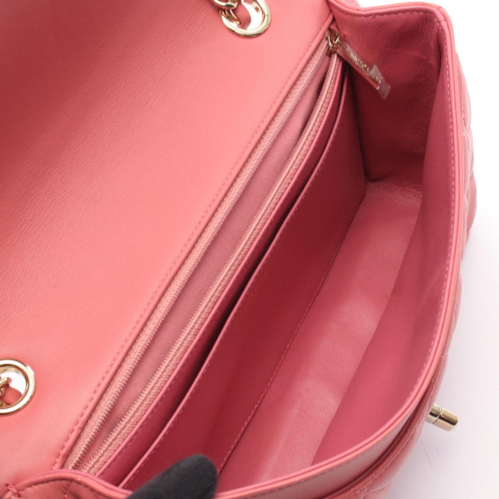 Chanel Shoulder Bag Quilted Single Flap Pink Leather Chain — view 3