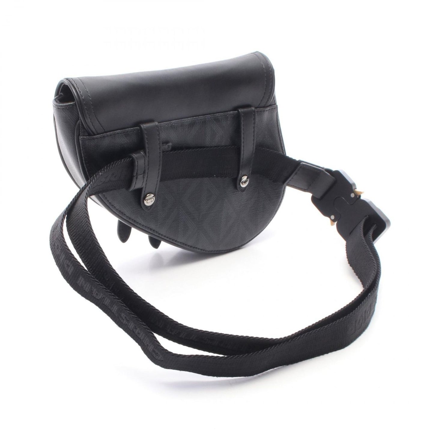 Dior Waist Bag Saddle Mini CD Diamond Black Canvas Leather CD — view 2