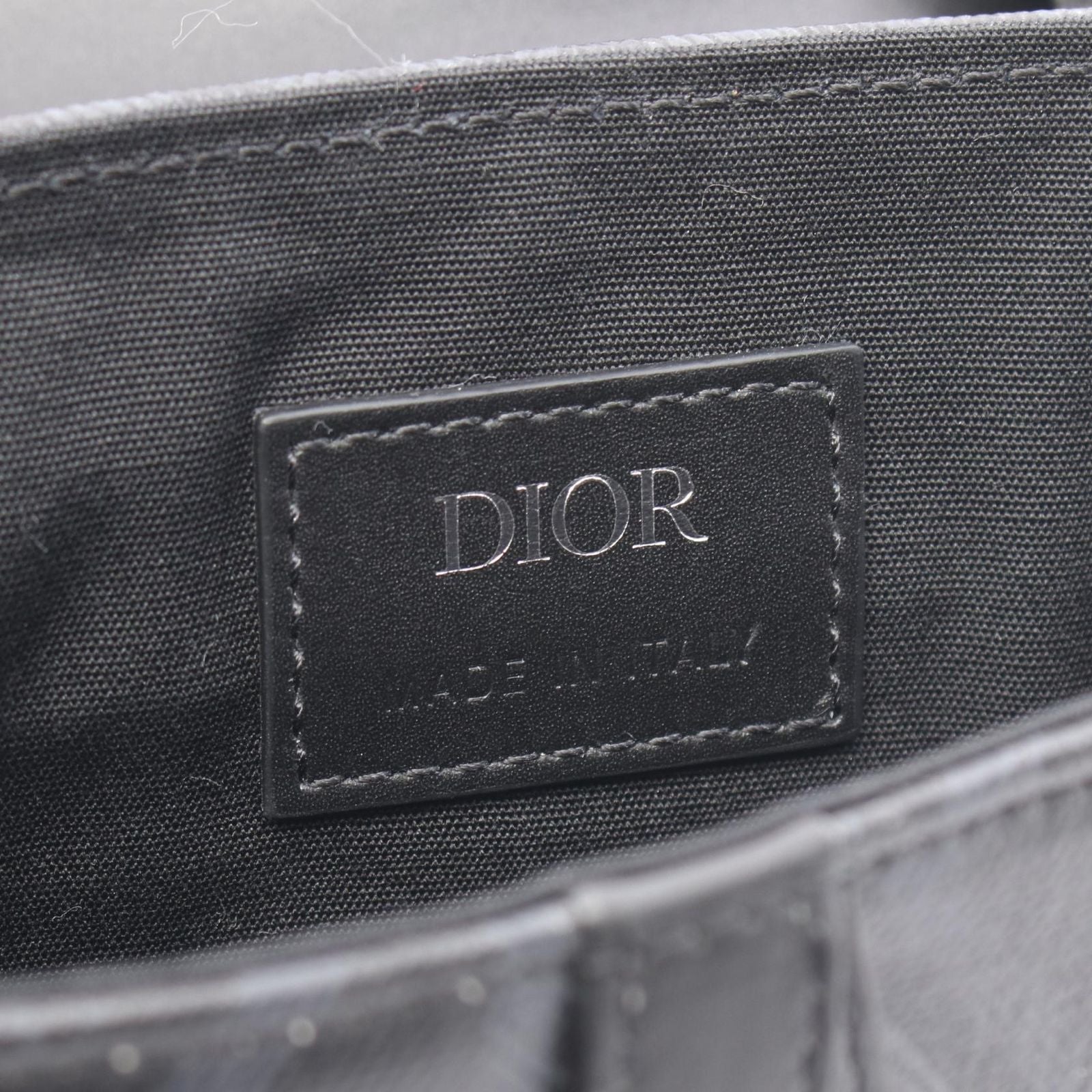 Dior Waist Bag Saddle Mini CD Diamond Black Canvas Leather CD — view 4