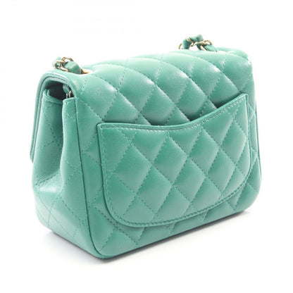 Chanel Shoulder Bag Mini Quilted Green Lambskin Chain — view 2
