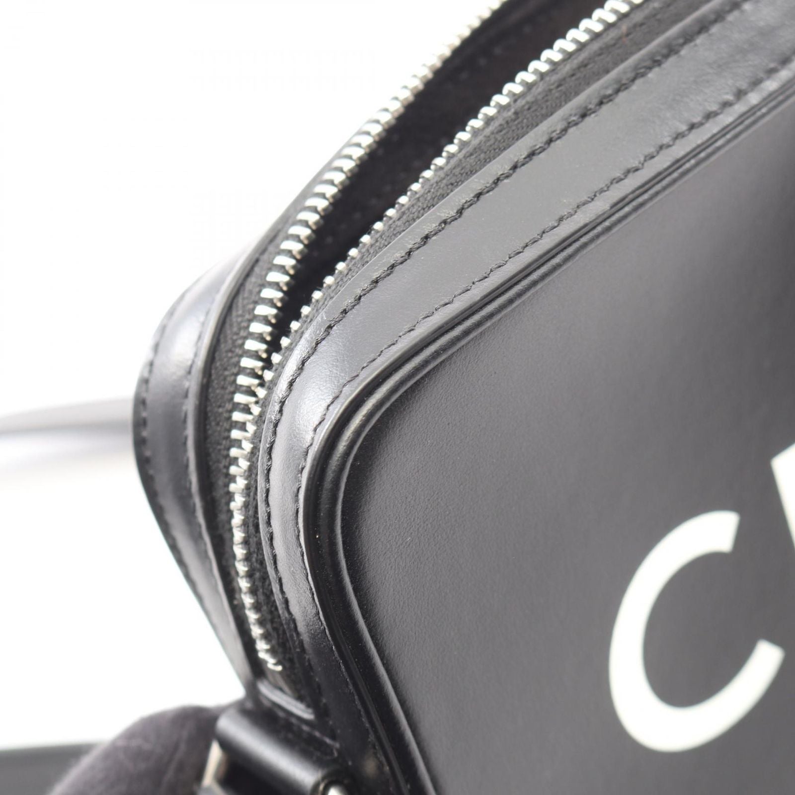 Celine Shoulder Bag Black Leather Triomphe — view 6