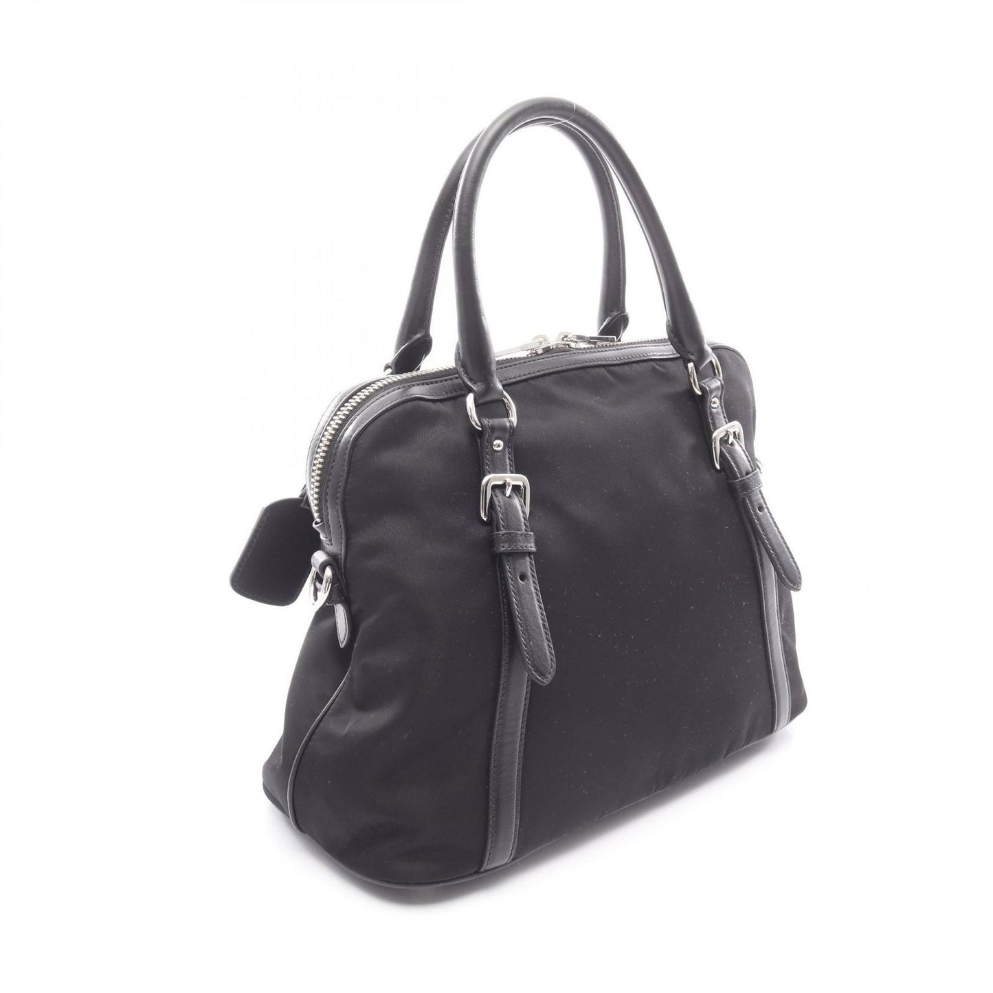 Prada Handbag 2-Way Black Nylon Leather Tote — view 2