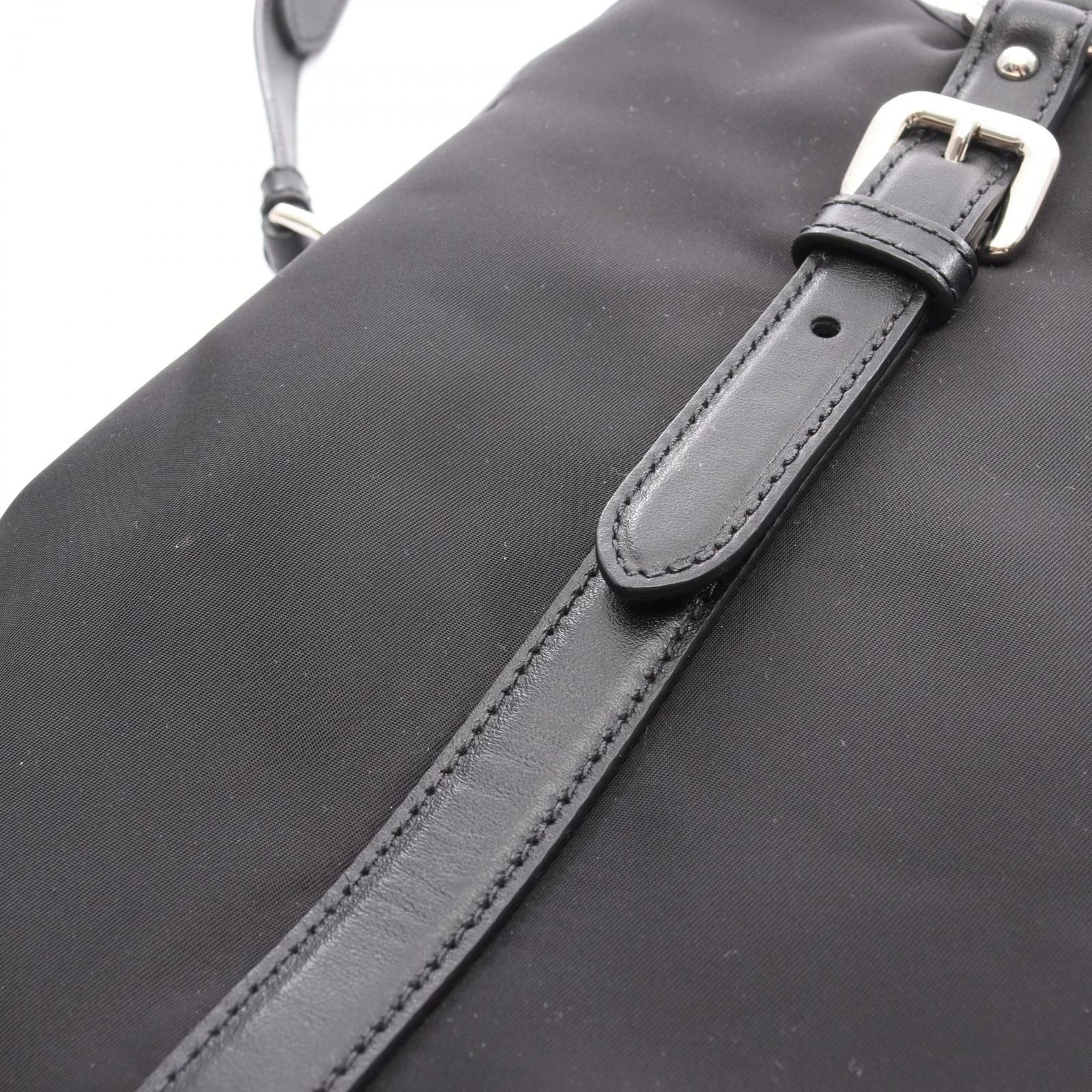 Prada Handbag 2-Way Black Nylon Leather Tote — view 6