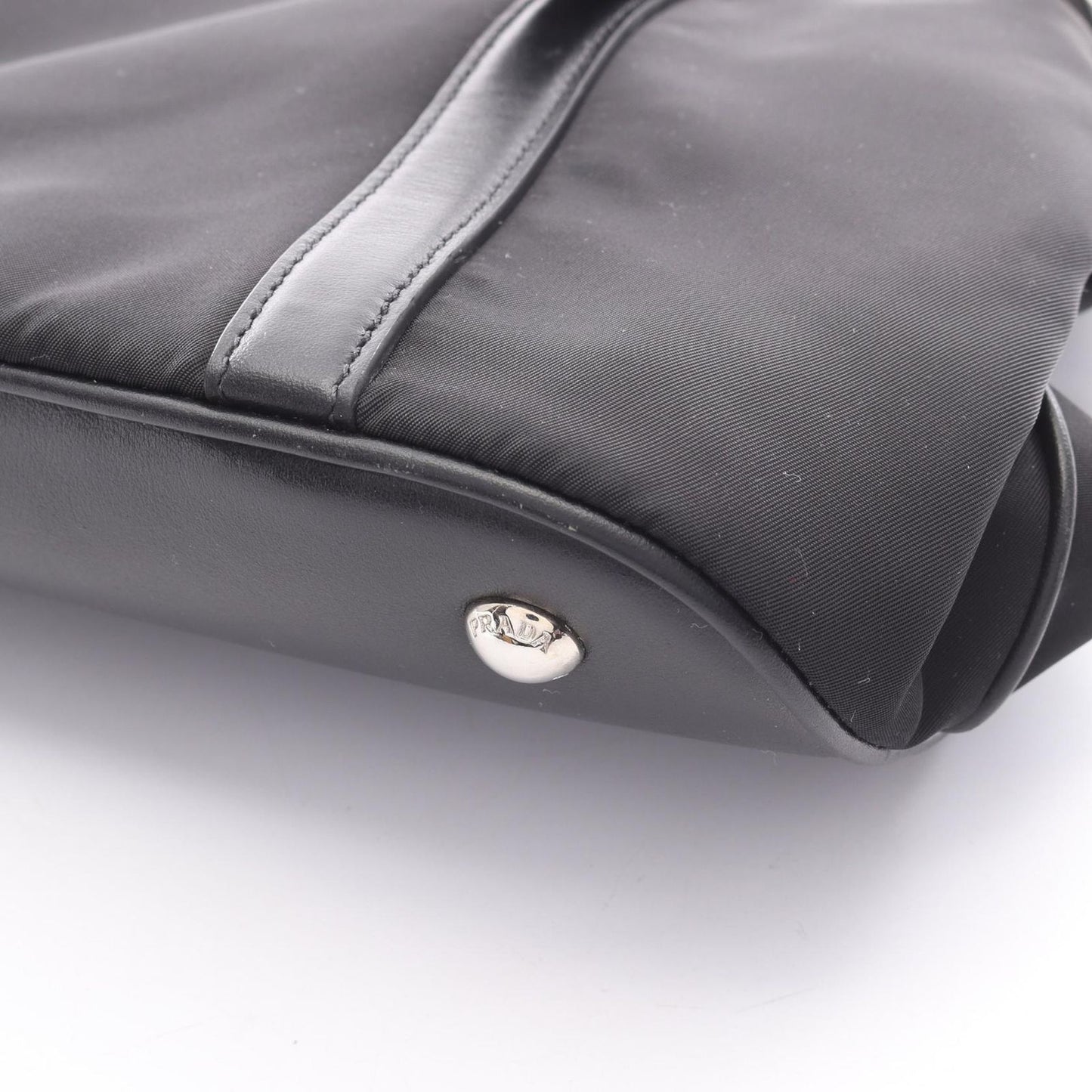 Prada Handbag 2-Way Black Nylon Leather Tote — view 5