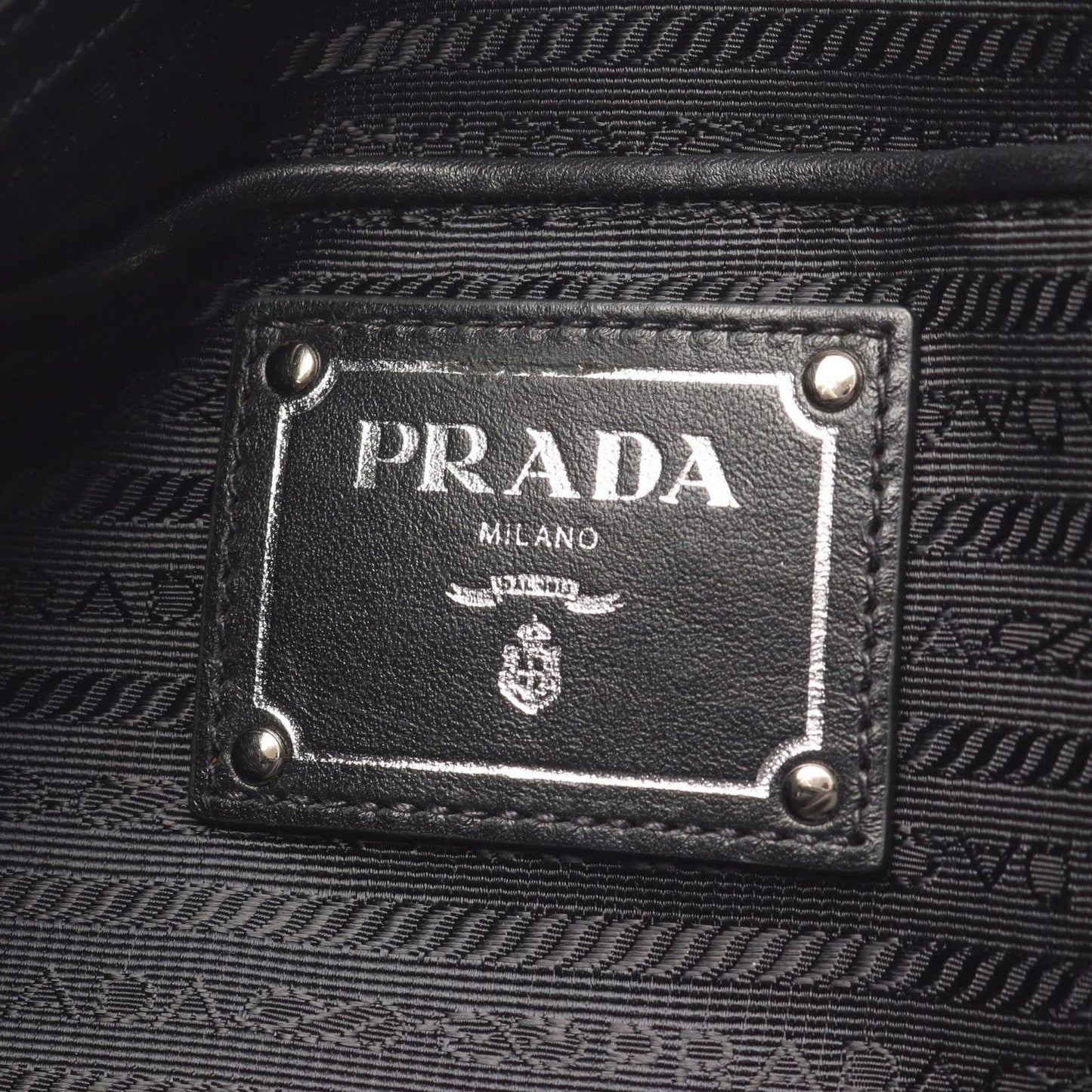 Prada Handbag 2-Way Black Nylon Leather Tote — view 4