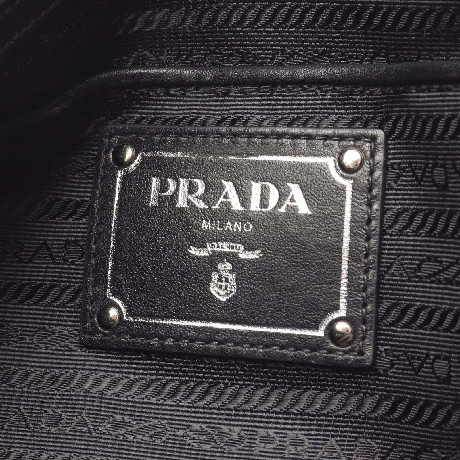 Prada Handbag 2-Way Black Nylon Leather Tote — view 4